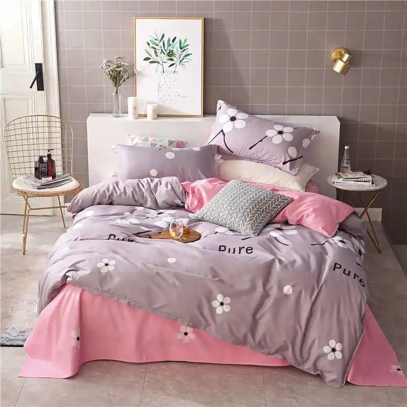 Комплект постельного белья с рисунком Фламинго из мультфильма, скандинавские двойные простыни, пододеяльник, покрывало для взрослых, королевское постельное белье, Европейский комплект - Цвет: 7