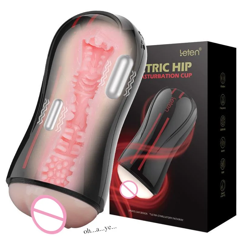 Leten-Dual-Motor-Electric-Hip-Vibrator-Intelligent-Sexo-Moaning-Artificial-Vagina-Pocket-Pussy-Male-Masturbator-Sex