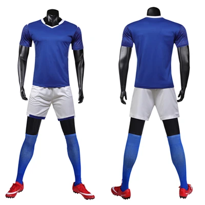 Soccer Jerseys Set Men Boy Survetement Football Uniforms Kit Blank Adult Soccer Jerseys Suit Print Soccer Training Uniforms - Цвет: 1922 blue