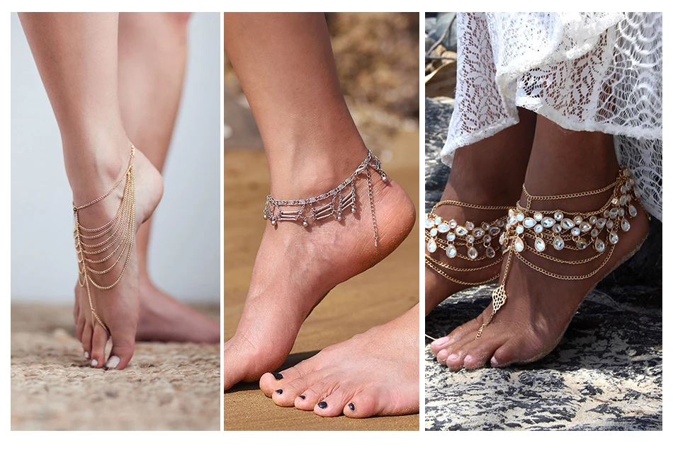 Браслет ручной работы из серебряного сплава с кисточками для женщин индийский высококачественный пляжный Шевроле Tobillera ножной браслет ювелирные изделия
