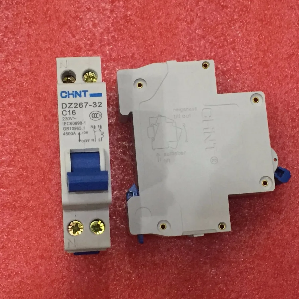 Чинт миниатюрный автоматический выключатель dz267-32 1 P+ N c16 16a дома автоматический выключатель цепи переключателя протектора