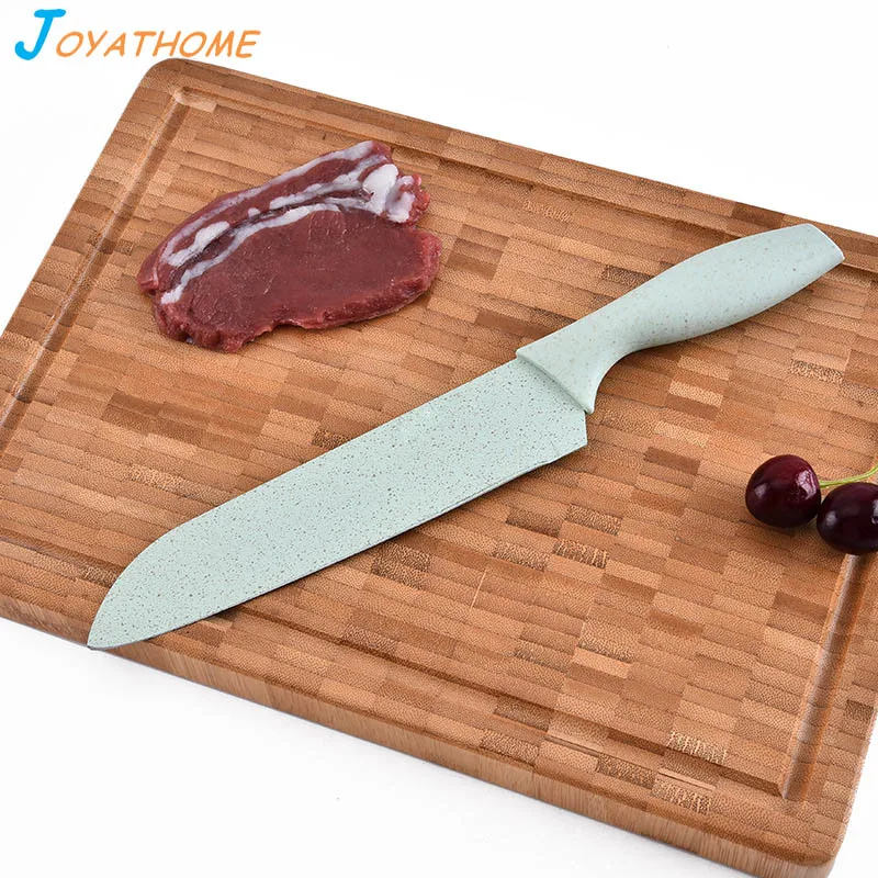 Joyathome 5 шт./компл. пшеничная соломенная ручка кухонный нож из нержавеющей стали
