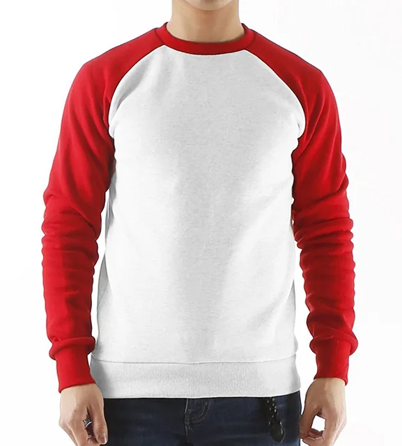 long raglan sleeve fleece hoodies sweatshirt men streetwear solid color