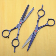 2 шт. Индивидуальный бренд логотип 5,5 ''фиолетовые профессиональные человеческие ножницы для волос Парикмахерские ножницы для резки+ истончение ножницы C1013