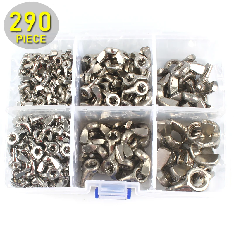 

290pcs Butterfly Wing Nuts Assorted Kit
