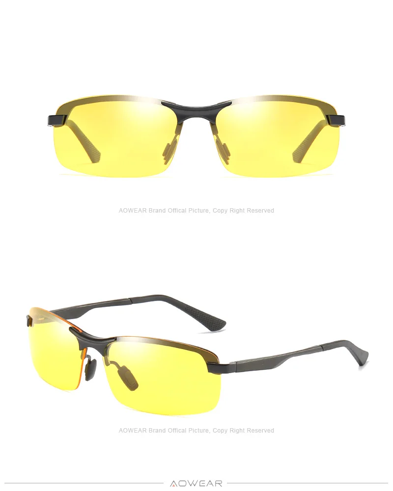 AOWEAR Occhiali da guida notturni polarizzati Occhiali da sole antiriflesso per la visione notturna di sicurezza Occhiali Occhiali da sole gialli per conducente Gafas_voghion.com