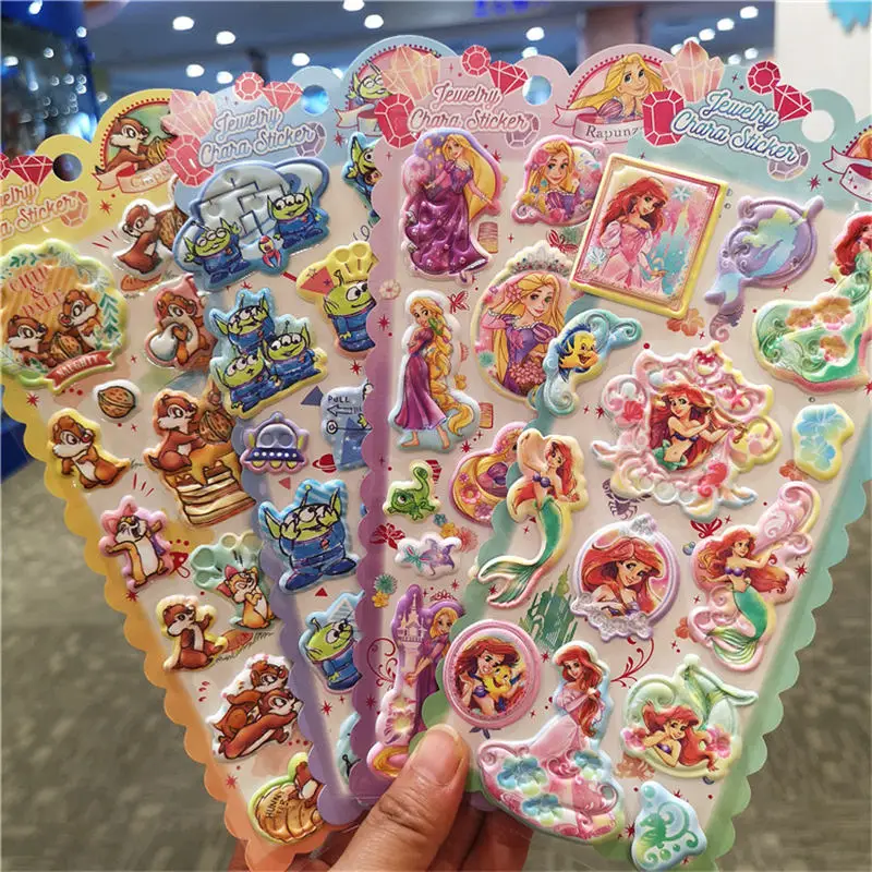 

Children's Sticker Disney Cartoon Mermaid Sticker Long Hair Princess Song Song Three Eyes Sticker toys