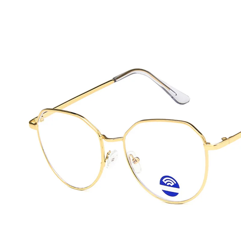 Синий светильник, блокирующие очки для мужчин и женщин, металлическая оправа для очков, анти-синий светильник, оптические компьютерные очки в стиле ретро, lunette de vue - Цвет оправы: gold