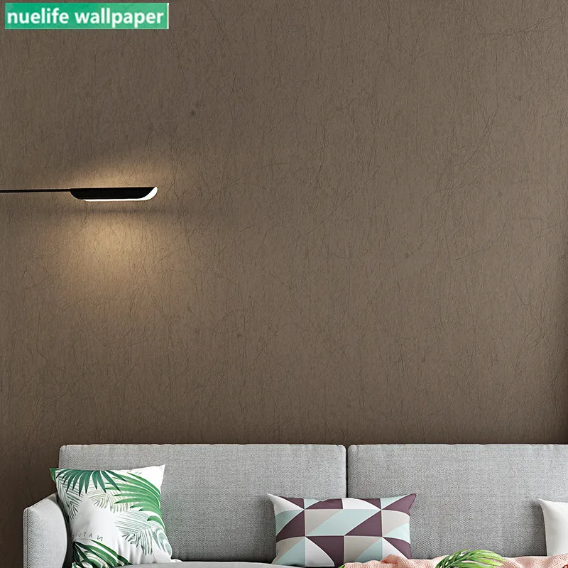 

Nordic minimalist brown pattern non-woven wallpaper living room bedroom restaurant TV background solid color wallpaper