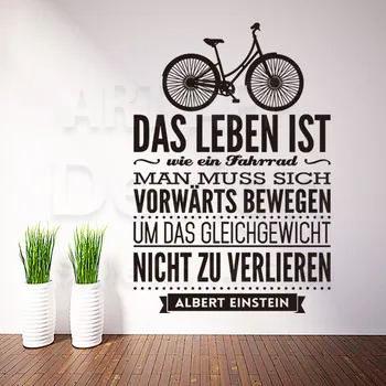 

New design home decoration vinyl German words quote rules wall Sticker Removable Einstein character decals family house decor