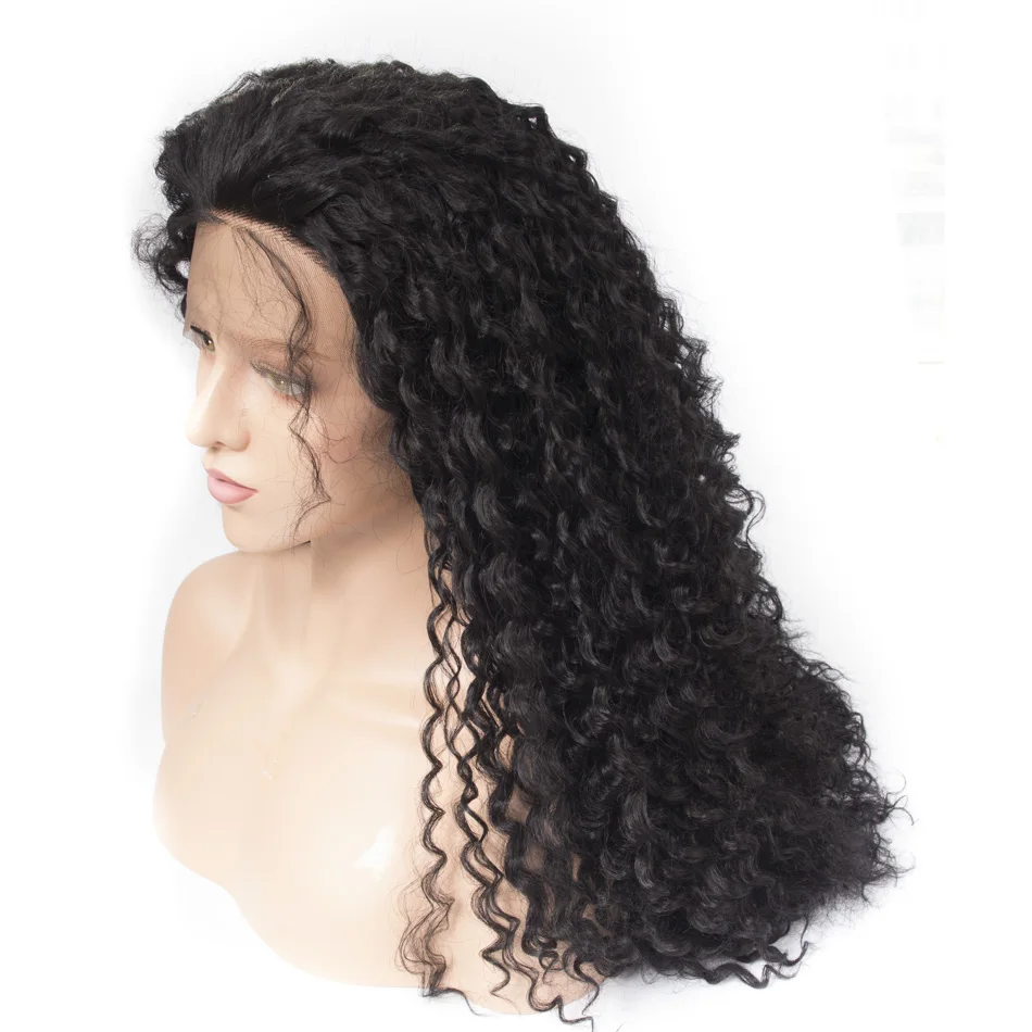 Qphair длинные афро кудрявые вьющиеся волосы без шнурка спереди синтетические парики для женщин предварительно накладка из волос отбеленные узлы волос