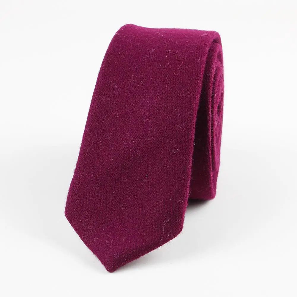 Высококачественные Узкие галстуки из шерсти и вискозы, одноцветные Галстуки Corbata, тонкие полосатые галстуки, аксессуары для одежды 23 Цвета s - Color: 10
