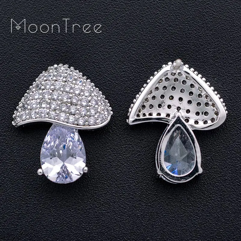 Роскошные серьги MoonTree в виде грибов с микрозакрепкой из фианита для