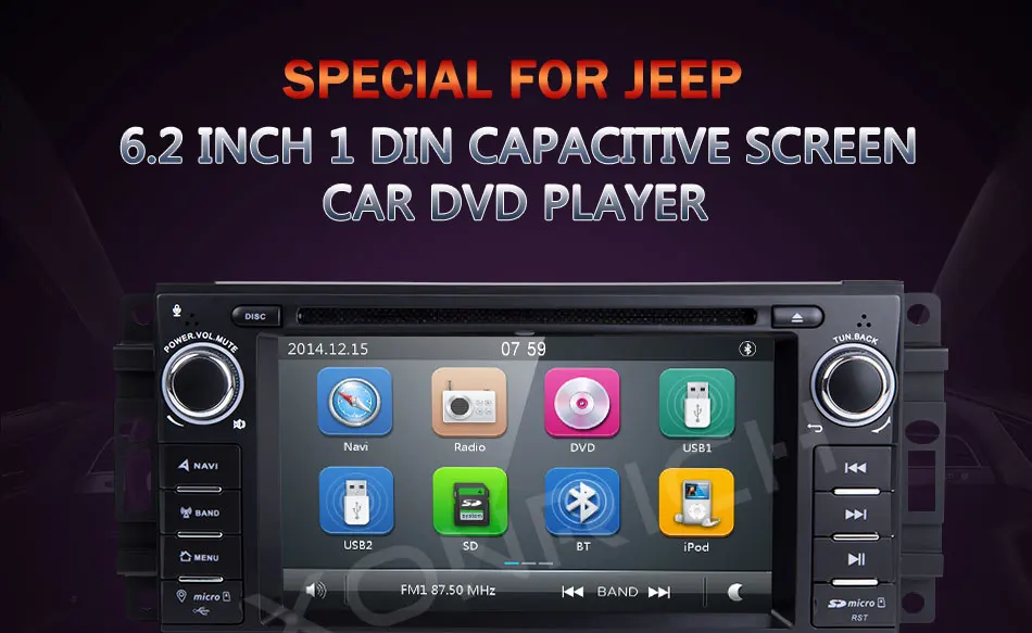 Clearance Xonrich AutoRadio 1 Din Car DVD Player For Chrysler 300c Jeep Grand Cherokee Compass Dodge RAM Wrangle GPS Head Unit Multimedia 0