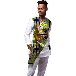 Camisas Ankara de los Hombres de Moda de Manga Larga Camisa Africana Dashiki Patrón Patchkwork Cera de Impresión Festivo Kente Camisa Ocasional Camisas Ankara de los Hombres de Moda de Manga Larga Camisa Africana Dashiki Patrón Patchkwork Cera de Impresión Festivo Kente Camisa Ocasional