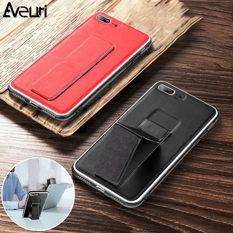 

Luxury Leather Cover Case For iPhone 6 6S Plus 7 8 Plus Coque 360 Protection Stand Phone Case For iPhone X XR XS MAX Kickstand