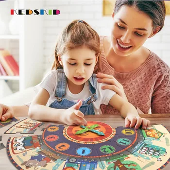 

Paper Puzzle toys Digital Geometry Clock Toy Children's Montessori Educational Toy For Baby Boy Girl Gift
