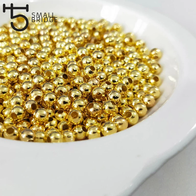 

100pcs/200pcs/lot Gold Metal Spacer Beads Small Round Iron Balls for Jewelry Bracelet Making Sliver Bead Wholesale M101