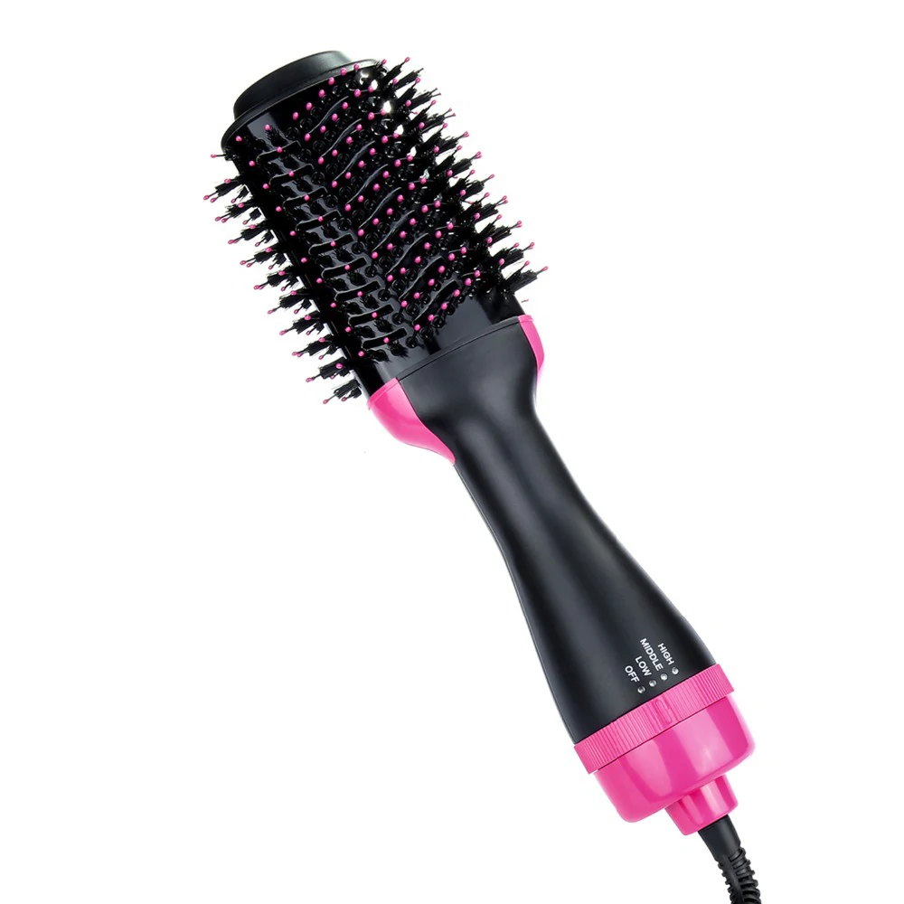 

1000W professional Hair Dryer Brush 2 In 1 Hair straightener Curler Comb Electric Blow Dryer With Comb Hair Brush Roller Styler