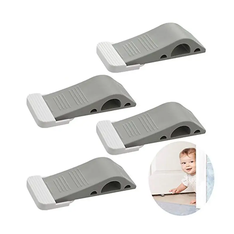 

Door Stopper Heavy Duty Door Stop Wedge Premium Rubber Door Stops Pack of 4 for Home and Office Works on All Floor Surfaces Pr
