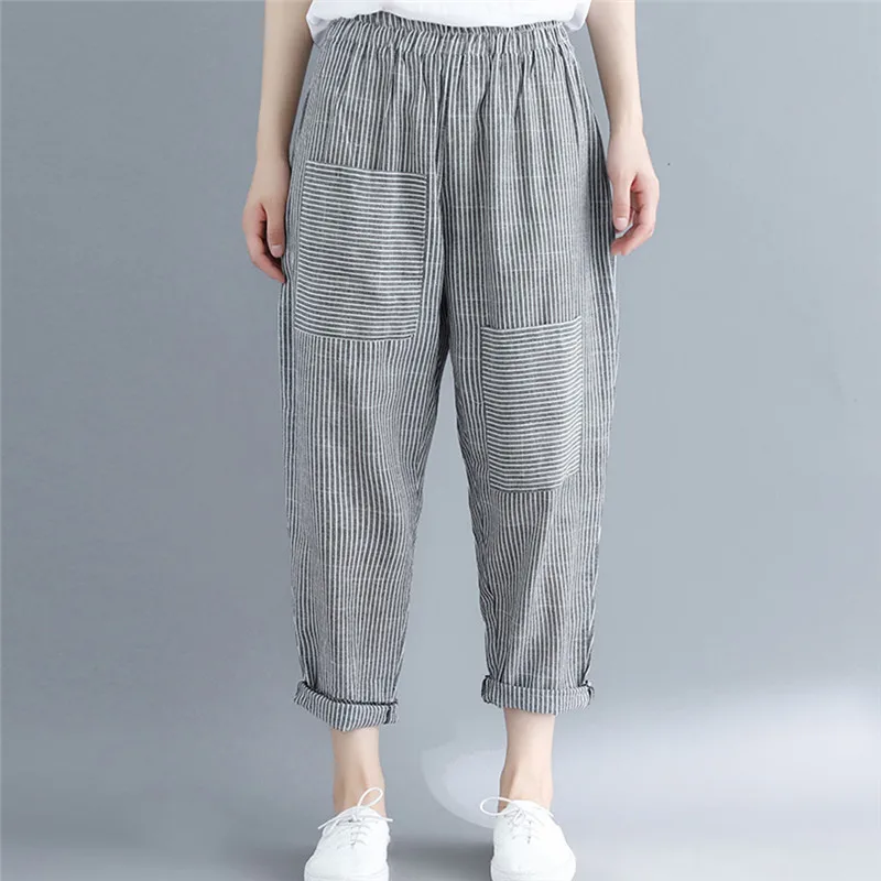 Striped Harem Pants Trousers 2018 New Spring Summer Loose