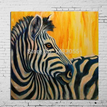 

100% Handpainted Abstract Oil Painting Wall Art on Canvas for Home Decoration 1pc Zebra Animal Painting As The Best Gift