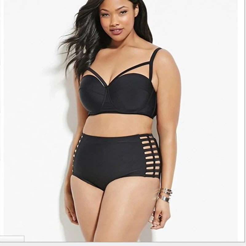 FLYMALL New Sexy Bikinis Women Swimwear Solid Fold High Waisted Bikinis Set Plus Size Swimwear Bathing Suit Biquini 3XL O20 11 FLYMALL New Sexy Bikinis Women Swimwear Solid Fold High Waisted Bikinis Set Plus Size Swimwear Bathing Suit Biquini 3XL O20 11