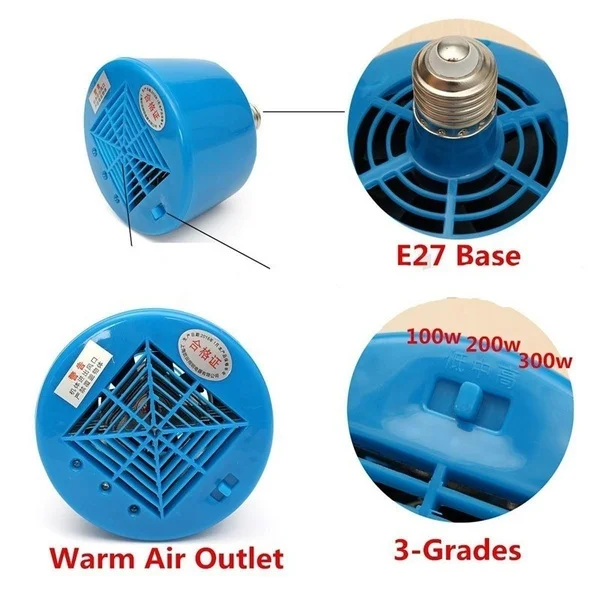 220 В выращивания Лампы Отопление вентилятор с термостатом нагреватель для курицы свиней инкубаторы для яиц XHC88