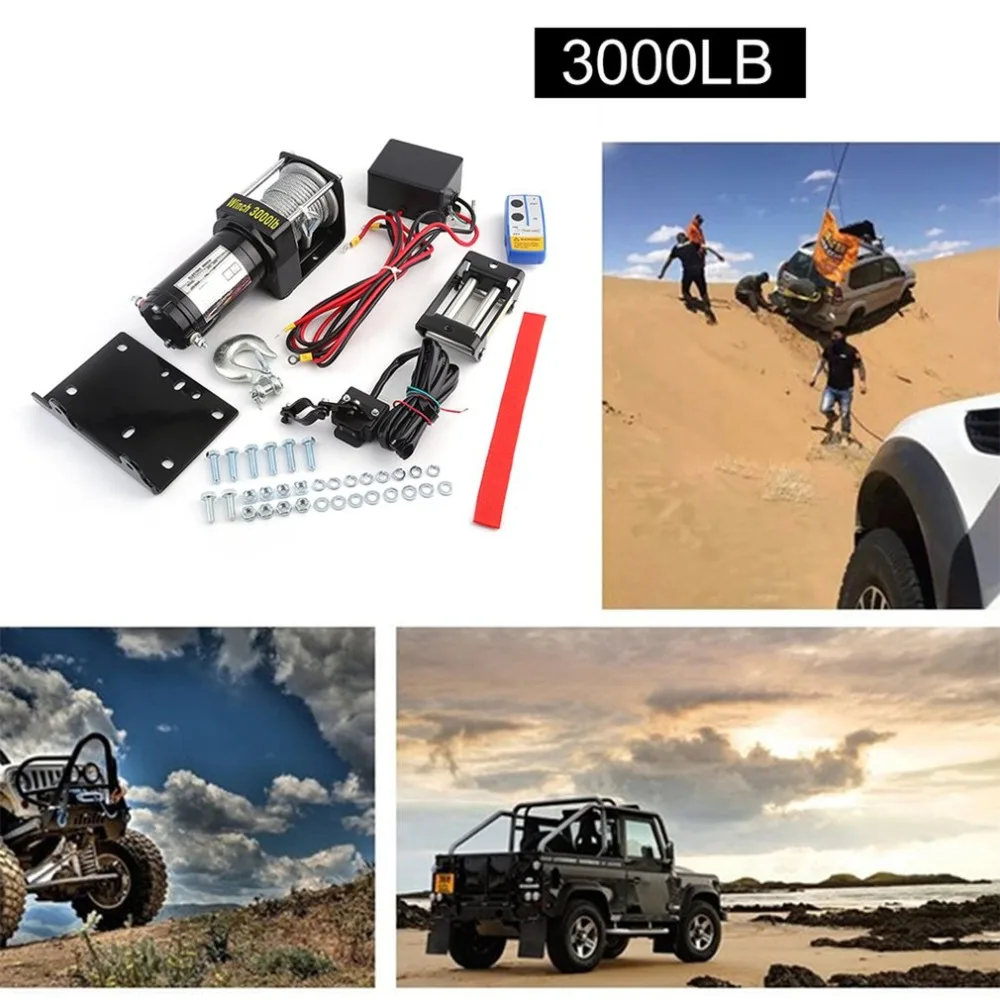 

Universal Professional Electric Winch 3000lb Load Capacity Car Auto Lift Winch With Control System Remote Control
