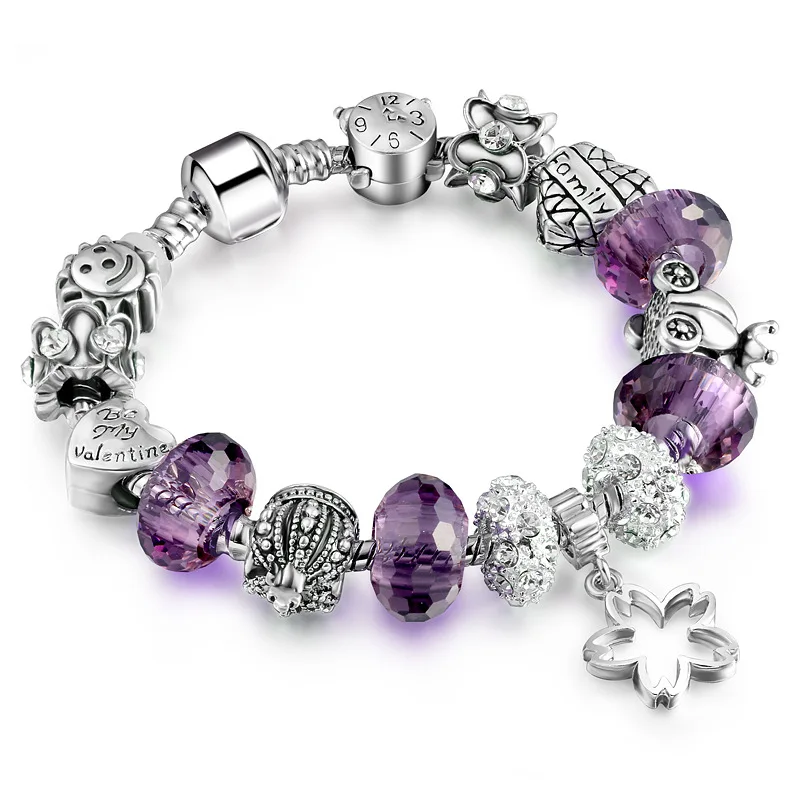 Wholesale Gifts Silver Charm pandora Bracelets for women With Exquisite