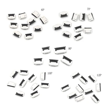 

10 X 10 Pin Flip Type Flat Cable Connector Bottom Contact FPC FFC 0.5mm Pitch