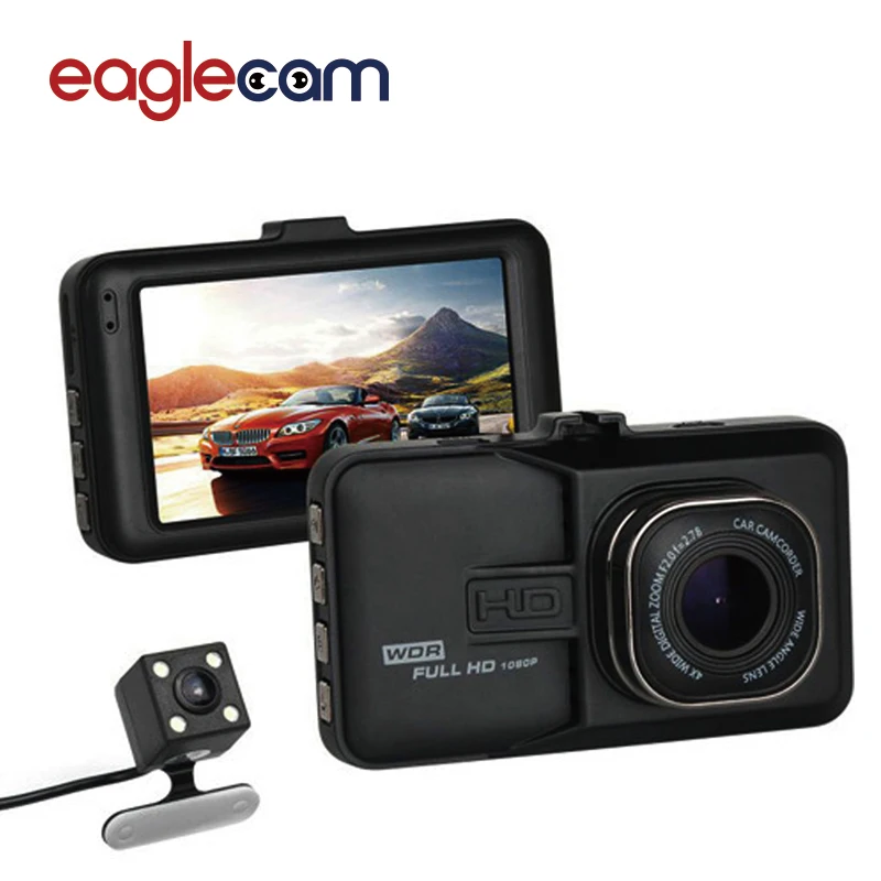 Car DVR Car Camera Dash Cam Dash Camera Video Recorder Dual Camera Eaglecam DVRS T636 1080P Full HD 170 Degree angle G-sensor