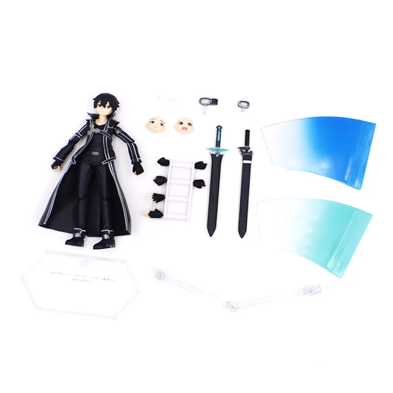 Аниме Меч Книги по искусству Интернет САО Kirito фигурку игрушки 15 см Kirigaya Kazuto Figma ПВХ фигурку Коллекционная модель игрушки 3 лицо