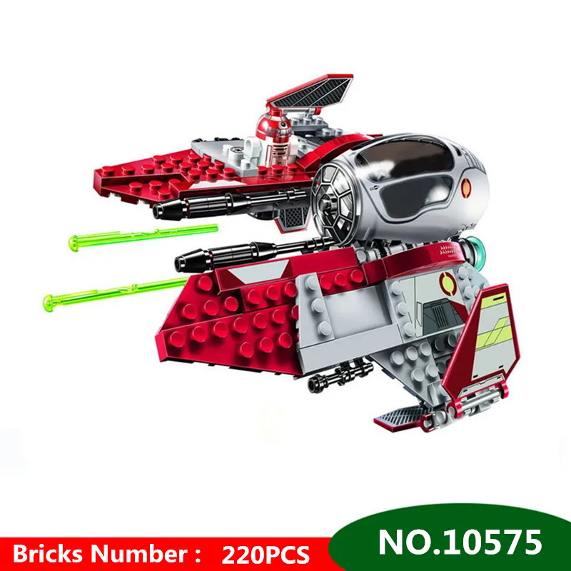 

220pcs Bela Diy Building Blocks Star Wars Obi-Wan's Jedi Interceptor Enlighten Compatible With Legoingly Toys For Children Gift