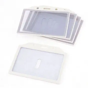 

5 Pcs 92mm x 57mm White Frame Clear Front Rear Office Work Card Holder
