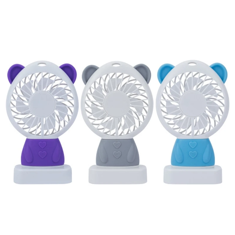 

Free_on Mini Little bear Air Conditioner USB Cooling Fan With Colorful LED Night Light Portable Gift