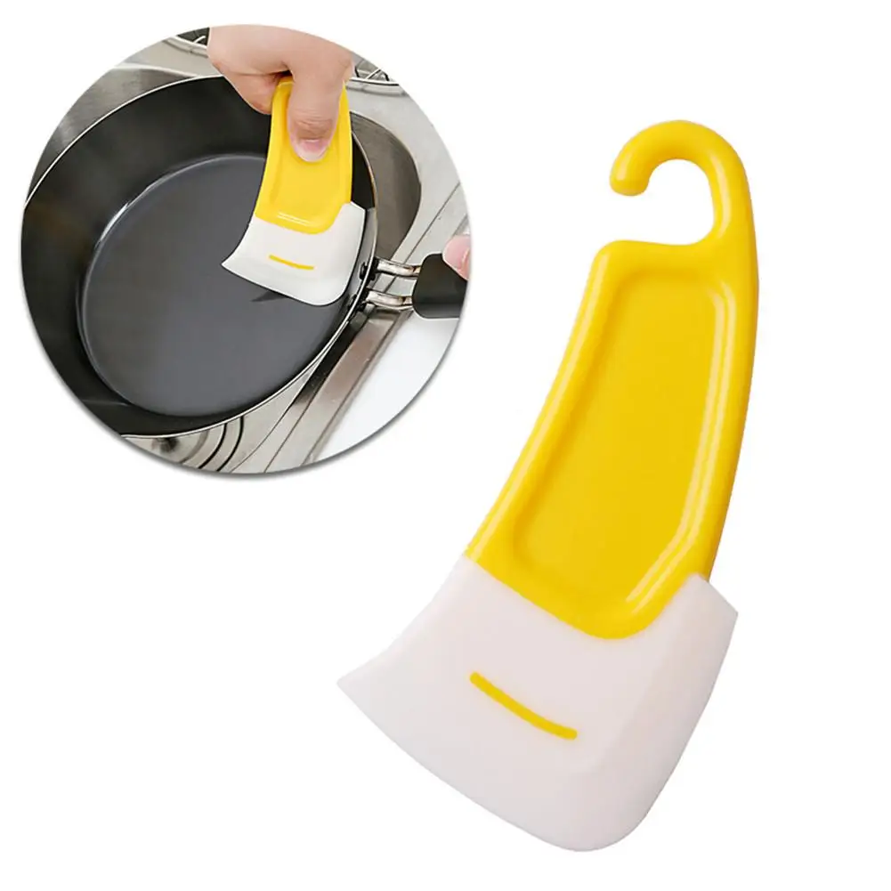  1pcs Simple Silicone Scraper Plate Soft Rubber Cleaning Trowel Reusable Pot Cleaning Spatula Cucina