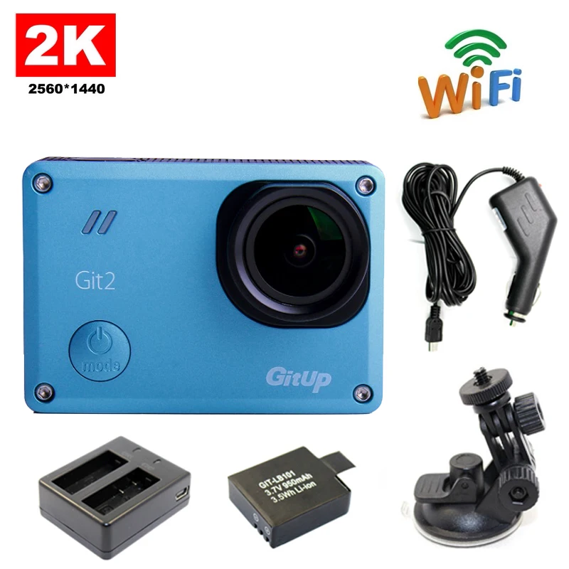 

Free Shipping!!GitUp Git2 Novatek 96660 WiFi 2K Sports Action Camera+Extra 1pcs Battery+Battery Charger+Car Holder+Car Charger