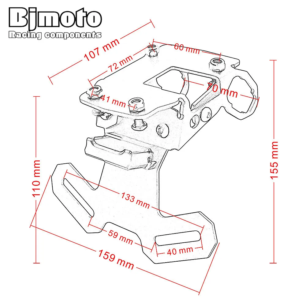 BJ Moto Аксессуары для мотоциклов z900 Fender eliminator Кронштейн номерного знака HO аккуратные хвост для Kawasaki Z900 Moto