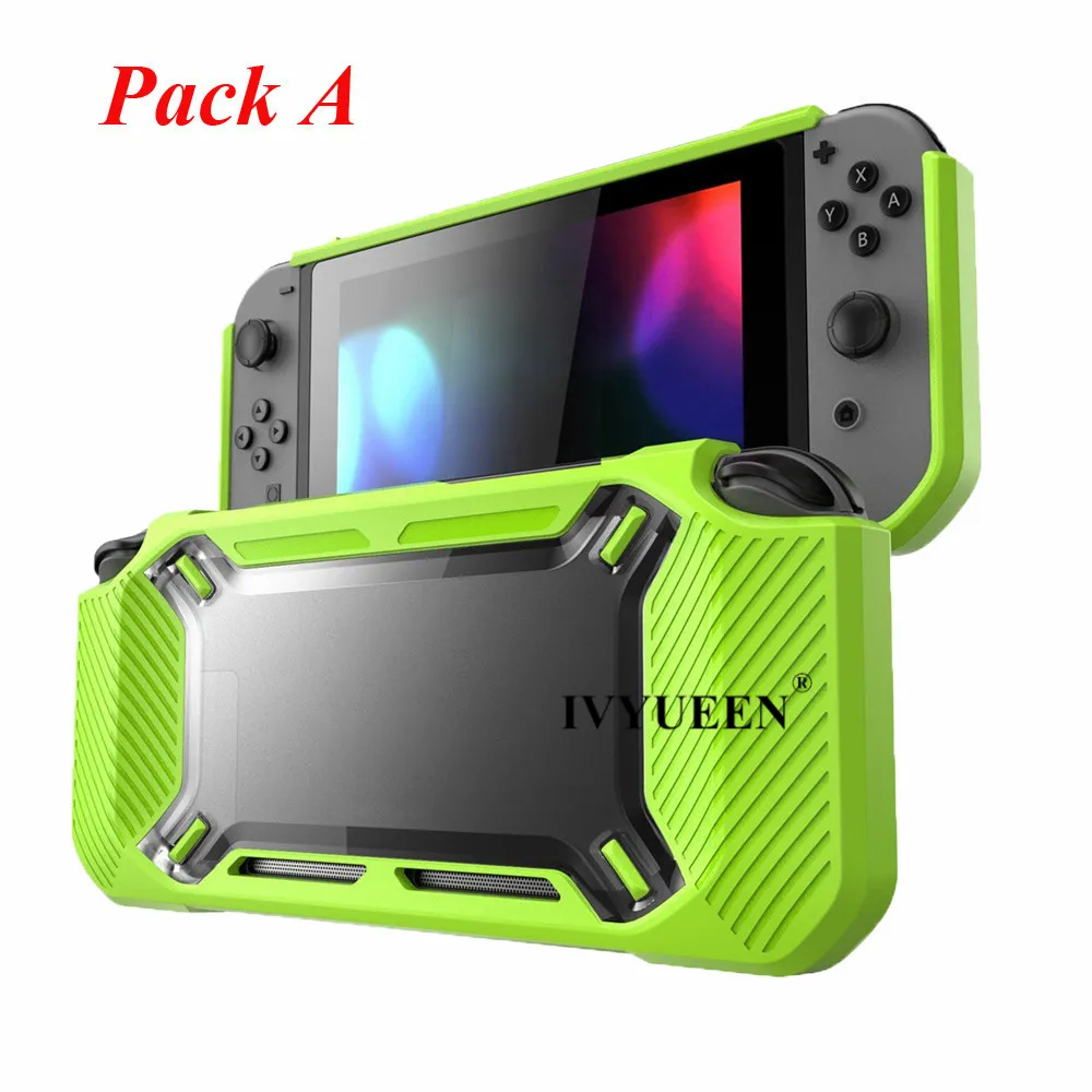 

IVYUEEN Hard Case for Nintend Switch NS NX Console Heavy Duty Slim Rubberized Shell with Tempered Glass Screen Protector