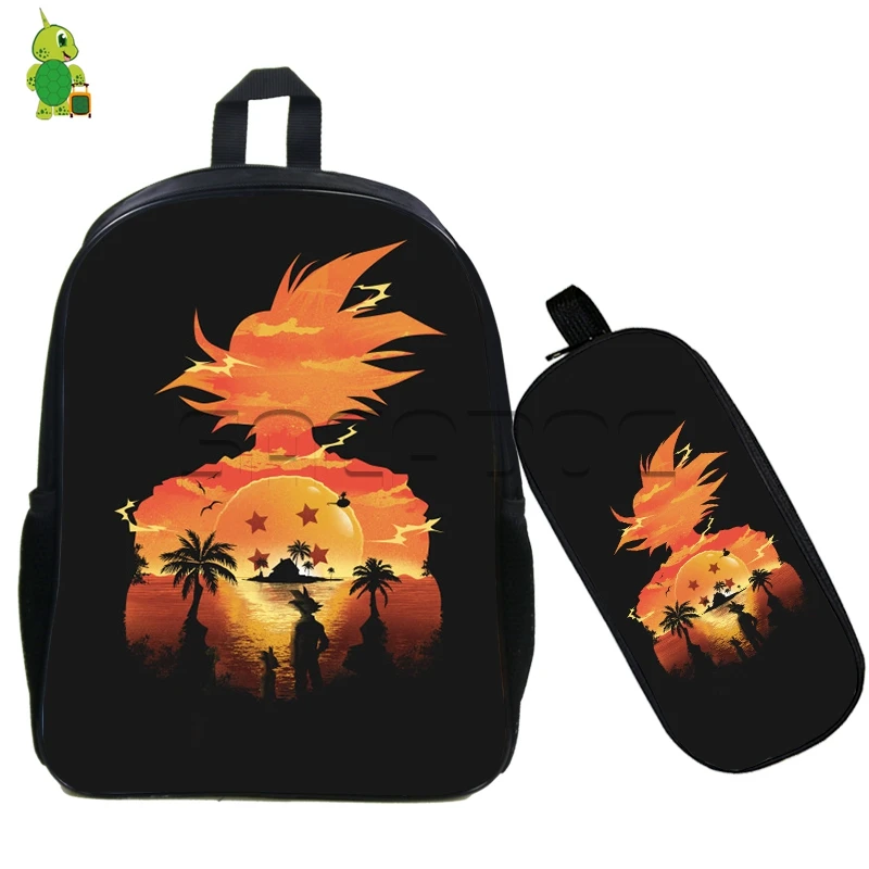 

2 Pcs/set Anime Dragon Ball Backpack Super Saiyan Goku Vegeta Trunks Book Bag Boys Girls School Backpacks Casual Travel Daypacks