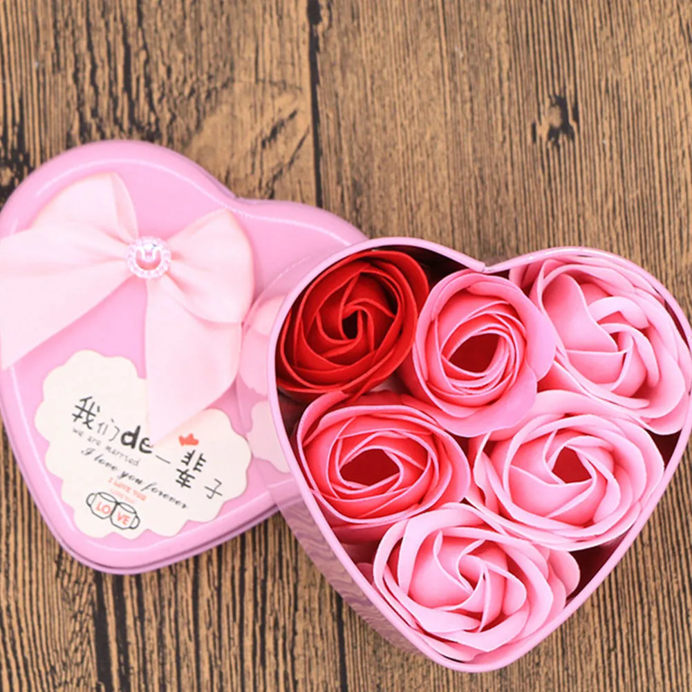 Горячее мыло с цветком розы с в форме сердца подарочная коробка для свадьбы День Святого Валентина LSK99