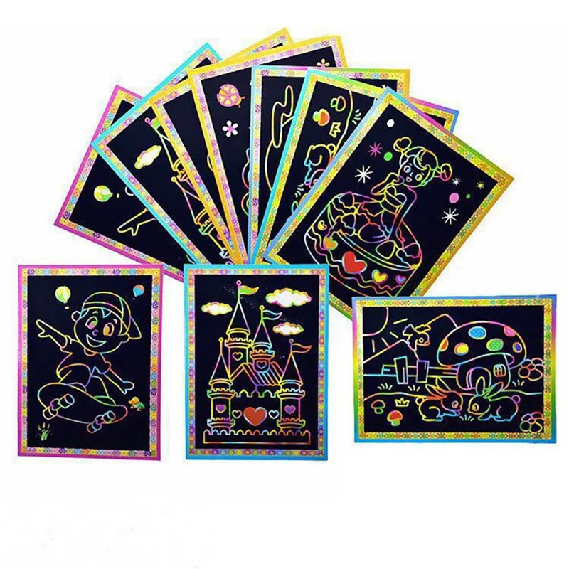 

Magic Color Scratch Art Scraping Children Puzzle Painting Paper