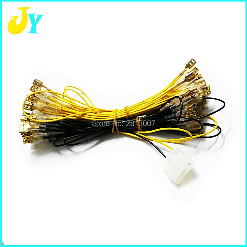 

30 Terminal Arcade Push Button Led Light Cable Wire Harness To PC Power Supply 12V bulb series signal wire 1