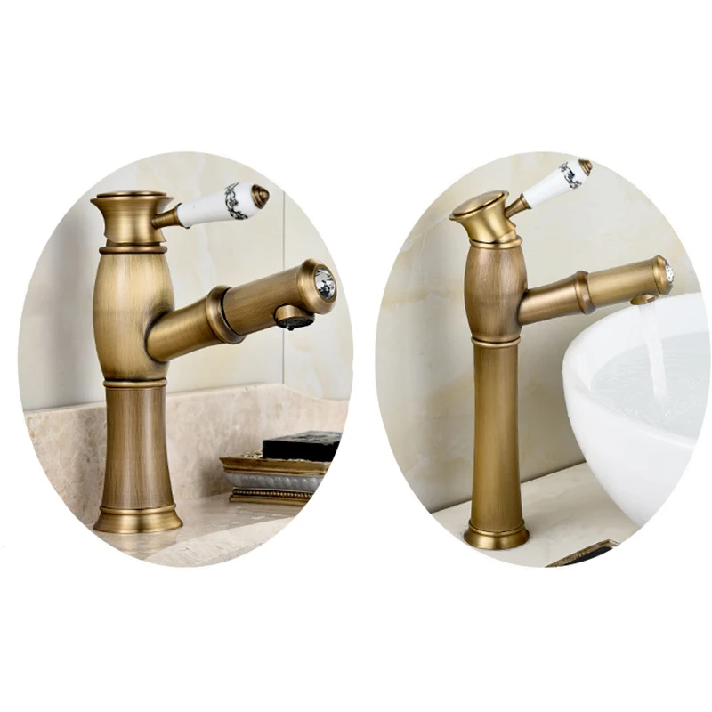 

1 pcs Copper Pull Out Faucets European antique faucet kitchen faucet antique
