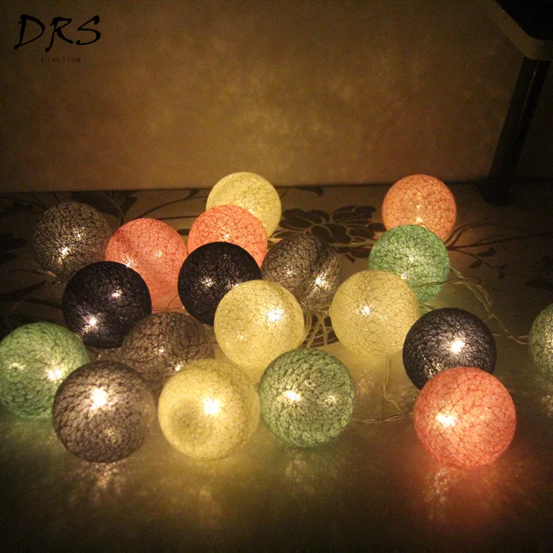 LED Cotton Ball Lamp String Night Lights Thai Handmade Festival Bedroom Living Room Decor Home Ins Line Friends | Лампы и освещение