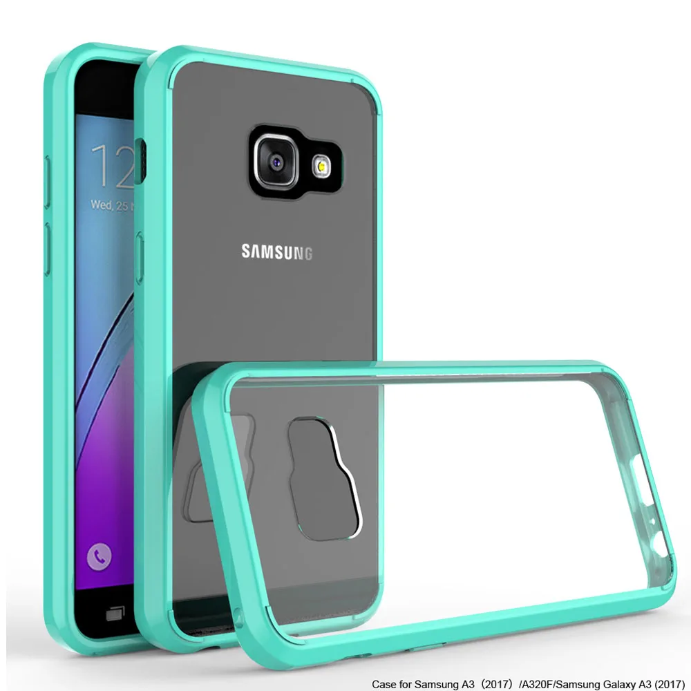 

TPU Hard Back Acrylic Bumper Case Shockproof Slim Clear Cover For Samsung Galaxy A3 A5 J3 Emerge 2017 J1 Mini S7 Active S8 Plus@