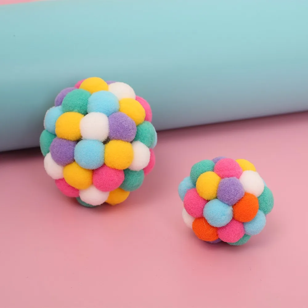 

Colorful Handmade Bells Toy Pet Cat Toy for Cats Kittens Interactive Cat Toys Plush Ball Catnip for Entertainment Cat supplies