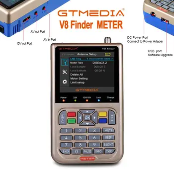 

V8 Finder Meter SatFinder Digital Satellite Finder DVB S/S2/S2X HD 1080P Receptor TV Signal Receiver Sat Decoder Location Finder