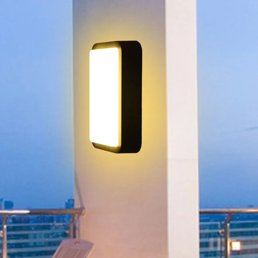Thrisdar 15 Вт Водонепроницаемый светодиодный настенный светильник квадратный открытый сад патио фонари на крыльцо коридора отеля балкон наружный настенный светильник